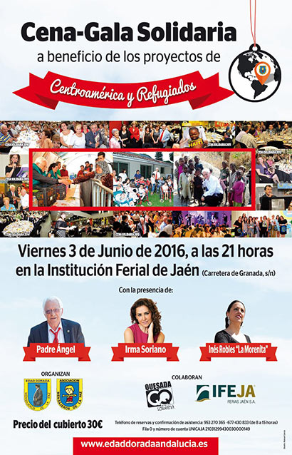 Cena-Gala Solidaria Mensajeros de la Paz-Edad Dorada Andalucía